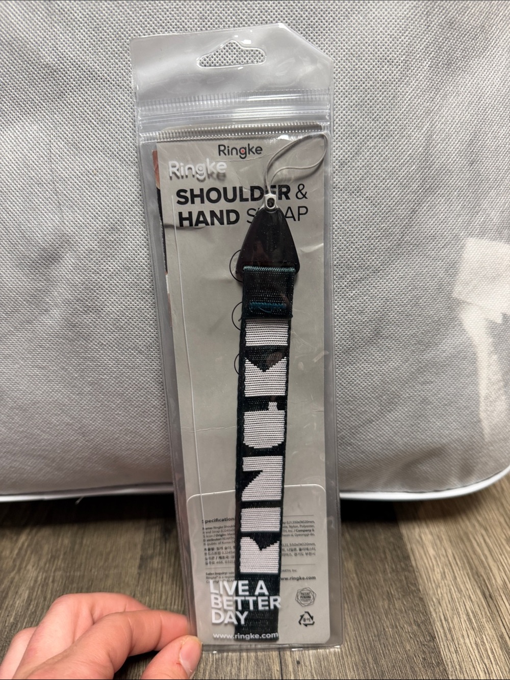 Ringke dark teal and White Shoulder & Hand Strap for mobile phones